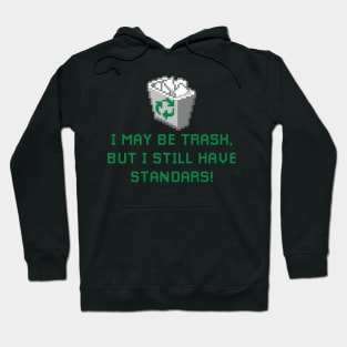 i may be trash but i still have standars (pixelart) Hoodie